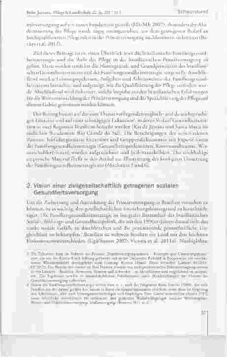 Vorschauseite 3: Familiengesundheitsstrategie in Brasilien Profilierung der Pflege in der Primärversorgung