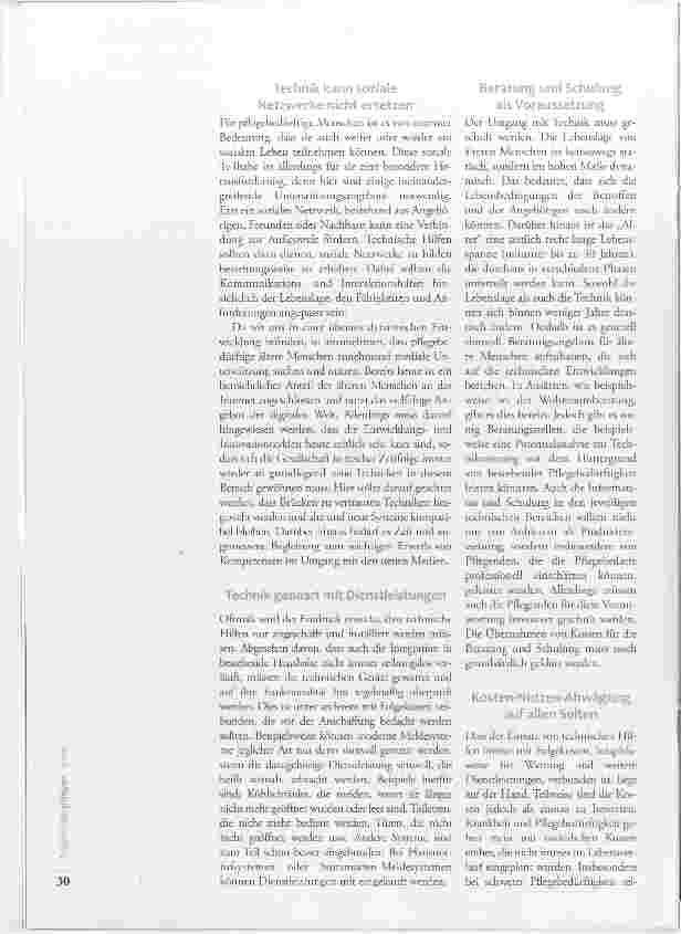 Vorschauseite 3: Einsatz von Technik: Perspektiven für Pflegebedürftige