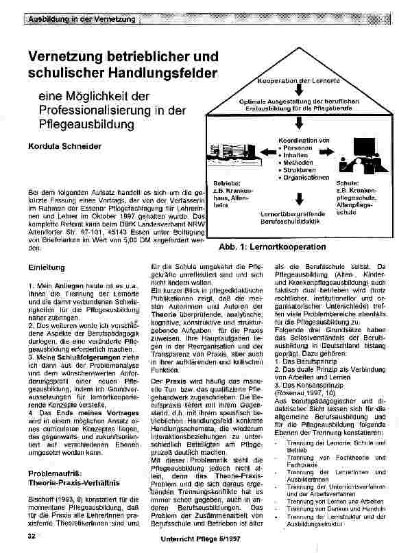 Vorschauseite 1: Vernetzung betrieblicher und schulischer Handlungsfelder