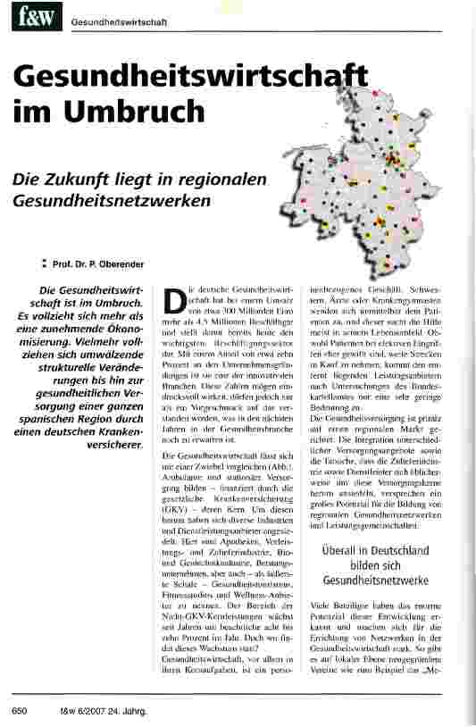 Vorschauseite 1: Gesundheitswirtschaft im Umbruch