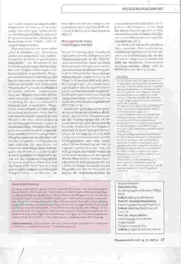 Vorschauseite 2: Praxisfeldentwicklung Bachelor Pflege