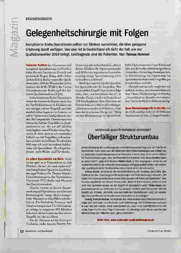 Vorschauseite 1: Gelegenheitschirurgie mit Folgen