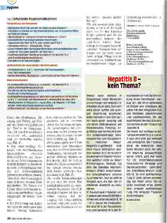 Vorschauseite 3: Nosokomiale Infektionen 4. Teil Nosokomiale Septikämien