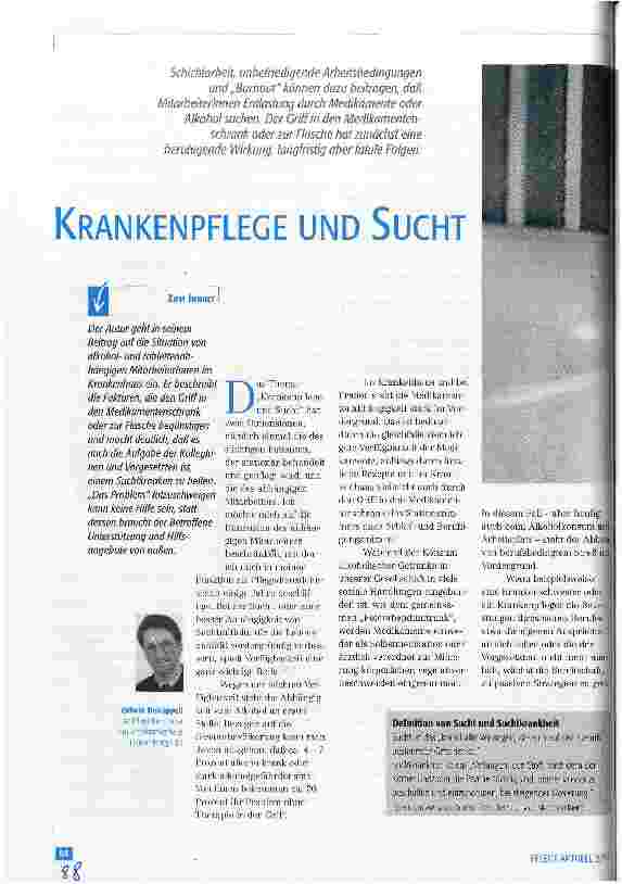 Vorschauseite 1: Krankenpflege und Sucht