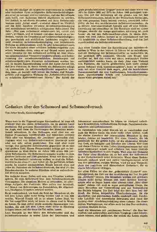 Vorschauseite 1: Gedanken über den Selbstmord und Selbstmordversuch