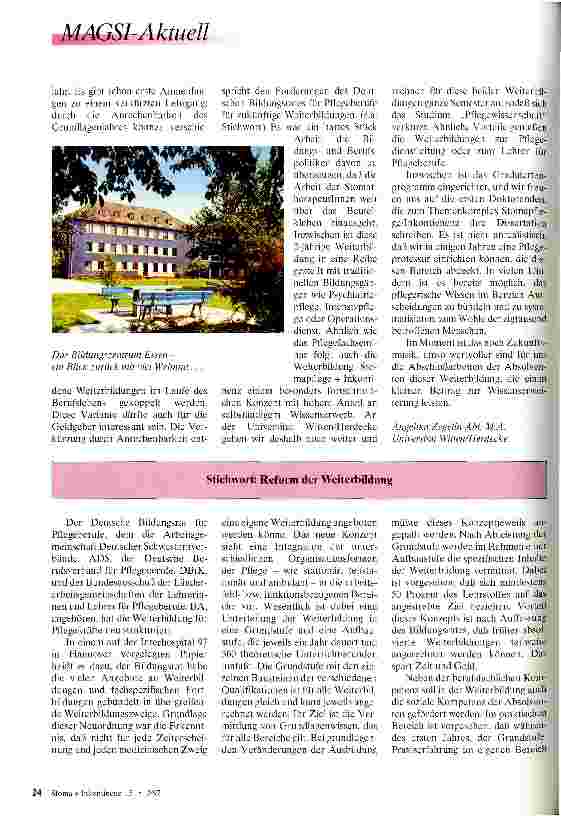 Vorschauseite 2: Weit über das Beutelkleben hinaus ... 2-jährige Weiterbildung setzt sich durch