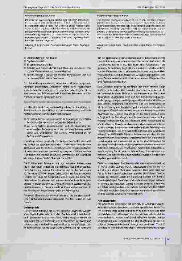 Vorschauseite 2: Psychosomatik Liaison Nurse