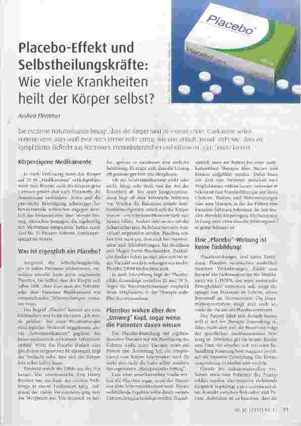 Vorschauseite 1: Placebo-Effekt und Selbstheilungskräfte: Wie viele Krankheiten heilt der Körper selbst?