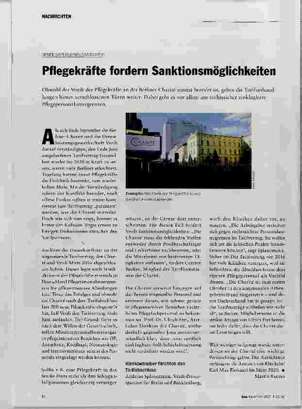 Vorschauseite 1: Pflegekräfte fordern Sanktionsmöglichkeiten