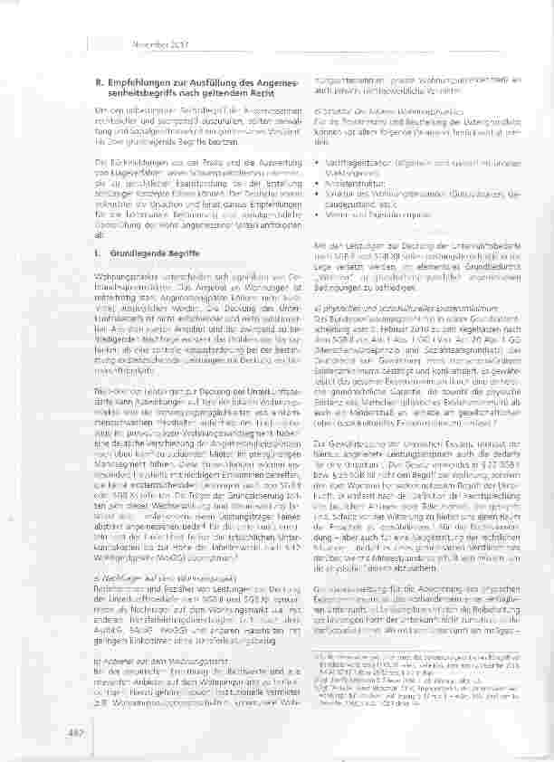 Vorschauseite 2: Empfehlungen des Deutschen Vereins zur Herleitung existenzsichernder Leistungen zur Deckung der Unterkunftsbedarfe im SGB II und SGB XII