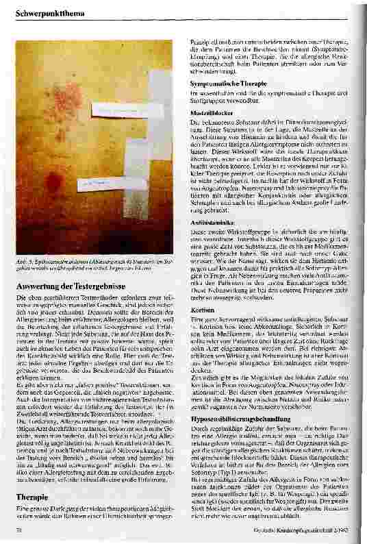 Vorschauseite 5: Grundlegende Verfahren der Diagnostik und Therapie allergischer Erkankungen