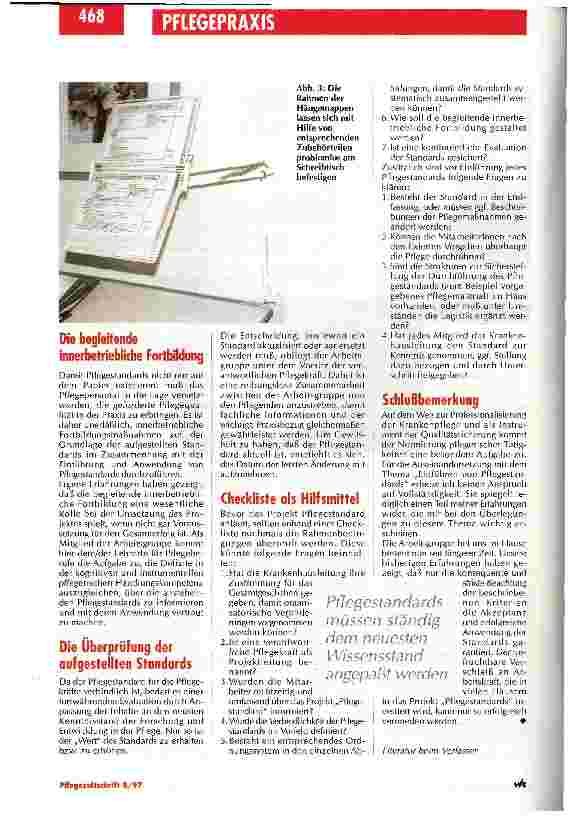 Vorschauseite 4: Ohne die Akzeptanz der Mitarbeiter muß das Projekt scheitern Das Einführen von Pflegestandards