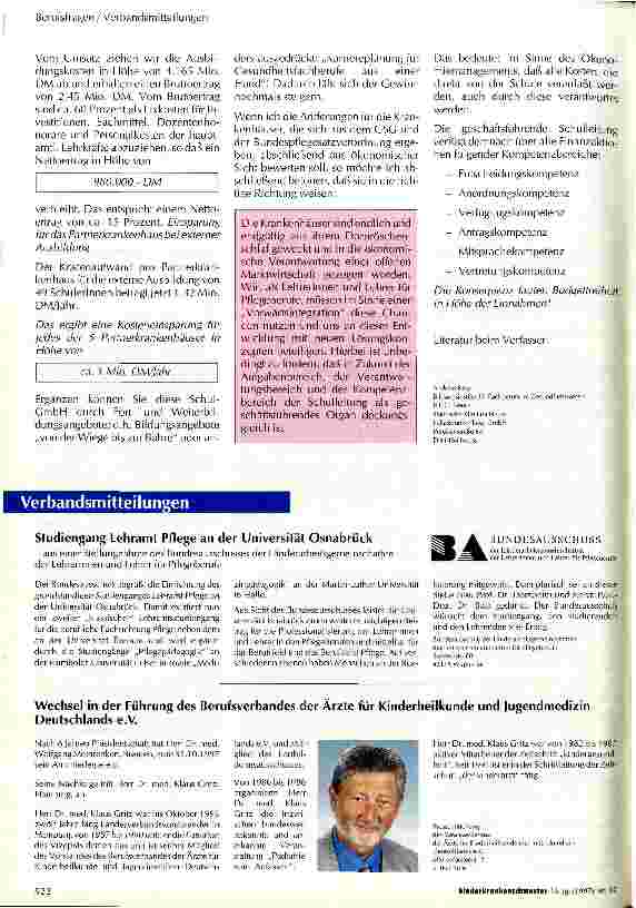 Vorschauseite 4: Welche Bedeutung hat das Ökonomiemanagement in der Aus-, Fortund Weiterbildung von Pflegeberufen?