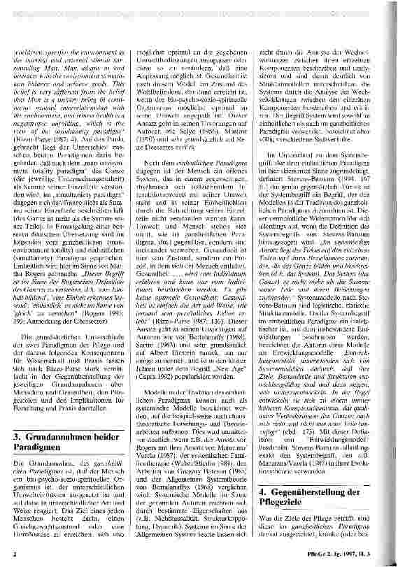 Vorschauseite 2: Die zwei Paradigmen der Pflege - Zur Klassifikation amerikanischer Pflegemodelle