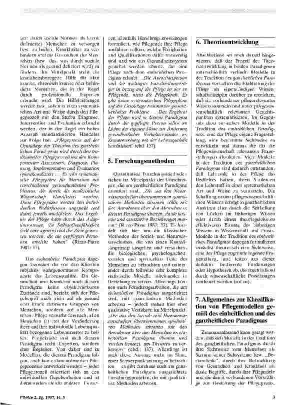 Vorschauseite 3: Die zwei Paradigmen der Pflege - Zur Klassifikation amerikanischer Pflegemodelle
