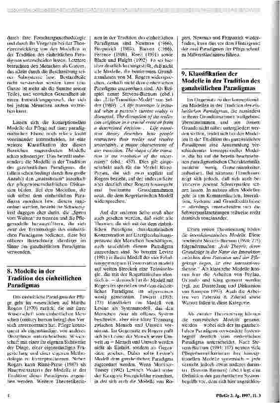 Vorschauseite 4: Die zwei Paradigmen der Pflege - Zur Klassifikation amerikanischer Pflegemodelle