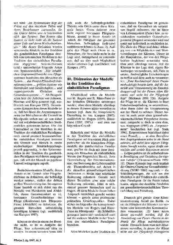 Vorschauseite 5: Die zwei Paradigmen der Pflege - Zur Klassifikation amerikanischer Pflegemodelle