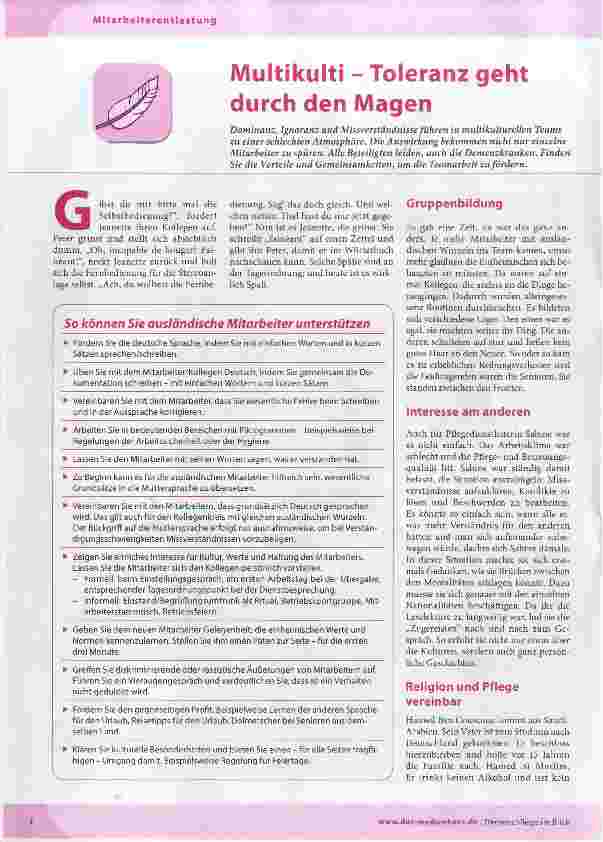 Vorschauseite 1: Multikulti - Toleranz geht durch den Magen