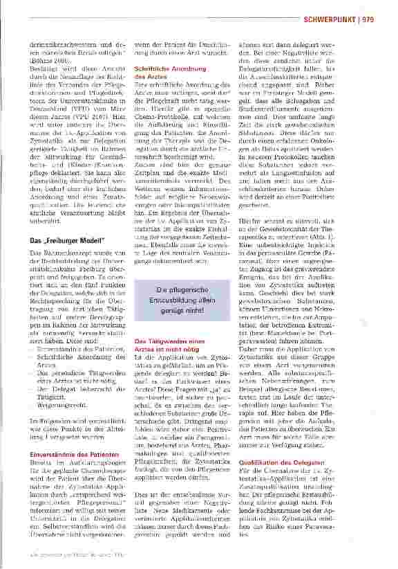 Vorschauseite 2: Intravenöse Applikation von Zytostatika