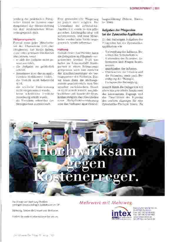 Vorschauseite 4: Intravenöse Applikation von Zytostatika