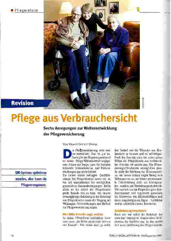 Vorschauseite 1: Pflege aus Verbrauchersicht