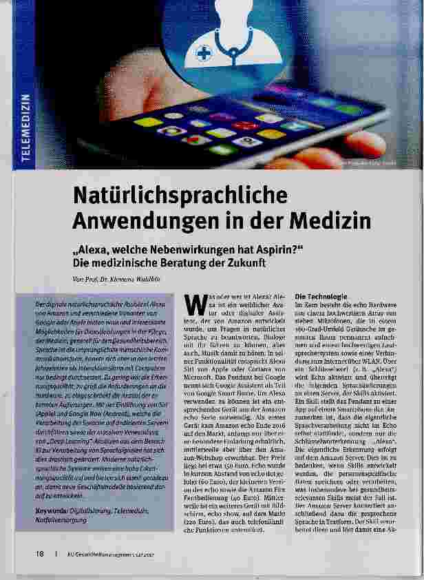 Vorschauseite 1: Natürlichsprachliche Anwendungen in der Medizin