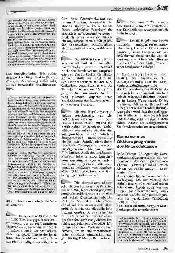 Vorschauseite 2: Budgetkürzungen wegen Fehlbelegung