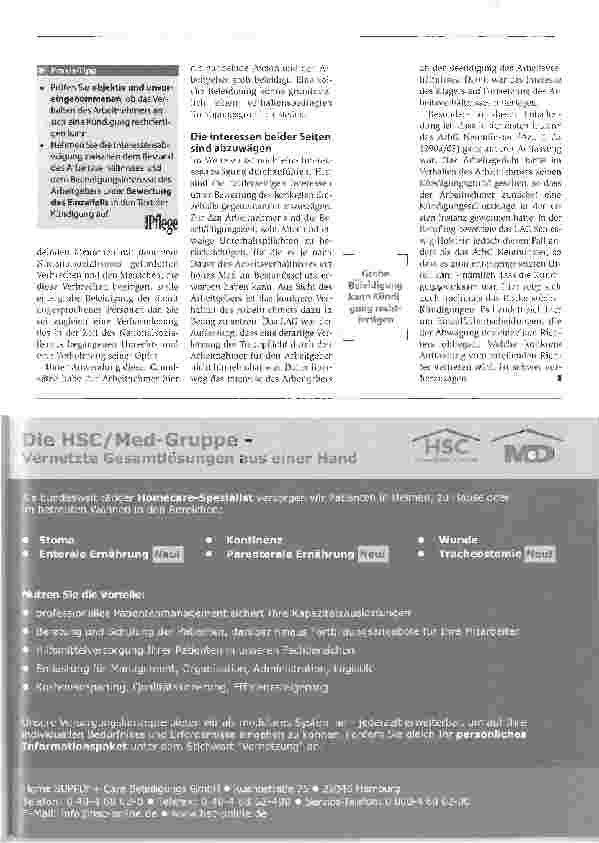 Vorschauseite 2: Arbeitsrecht: Zur Wirksamkeit verhaltensbedingter Kündigungen - Den Einzelfall abwägen