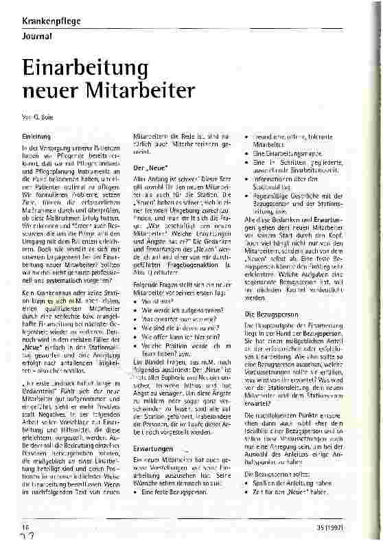 Vorschauseite 1: Einarbeitung neuer Mitarbeiter