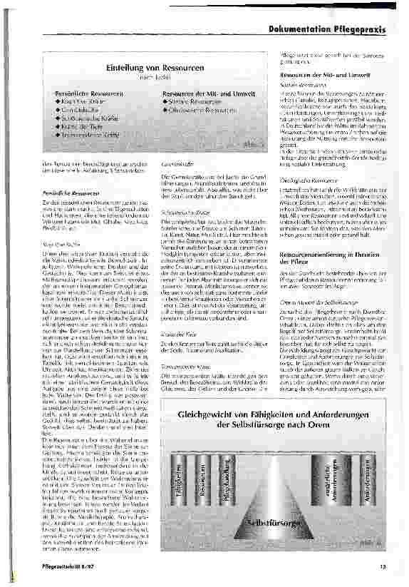 Vorschauseite 2: II. Entwicklung und Bewegung in der Krebskrankenpflege Ressourcenorientierte Pflege - ein Umdenkungsprozeß in der Krebskrankenpflege