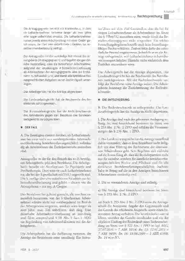 Vorschauseite 2: Zur vorübergehenden Arbeitnehmerüberlassung Betriebsverfassung