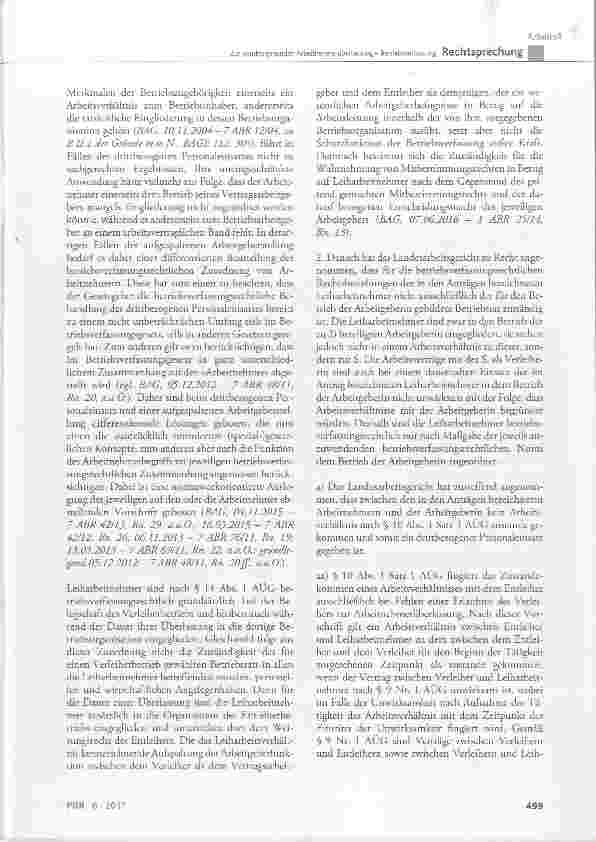 Vorschauseite 4: Zur vorübergehenden Arbeitnehmerüberlassung Betriebsverfassung
