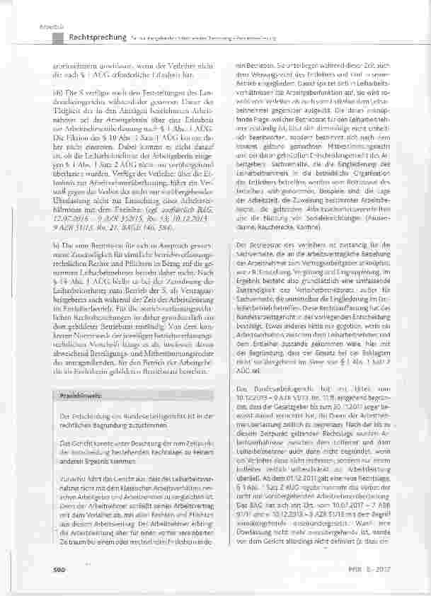Vorschauseite 5: Zur vorübergehenden Arbeitnehmerüberlassung Betriebsverfassung