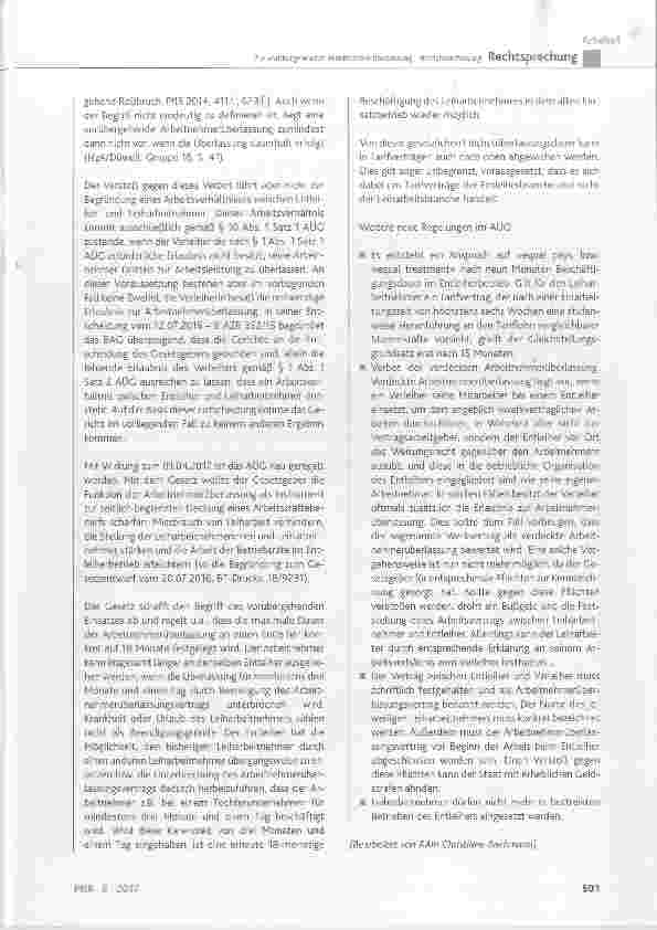 Vorschauseite 6: Zur vorübergehenden Arbeitnehmerüberlassung Betriebsverfassung