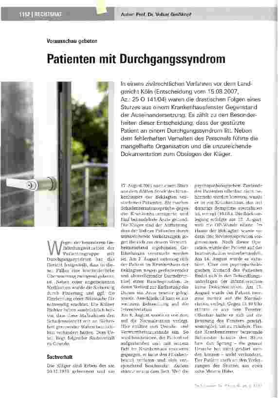 Vorschauseite 1: Patienten mit Durchgangssyndrom