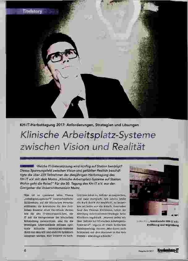 Vorschauseite 1: Klinische Arbeitsplatz-Systeme zwischen Vision und Realität