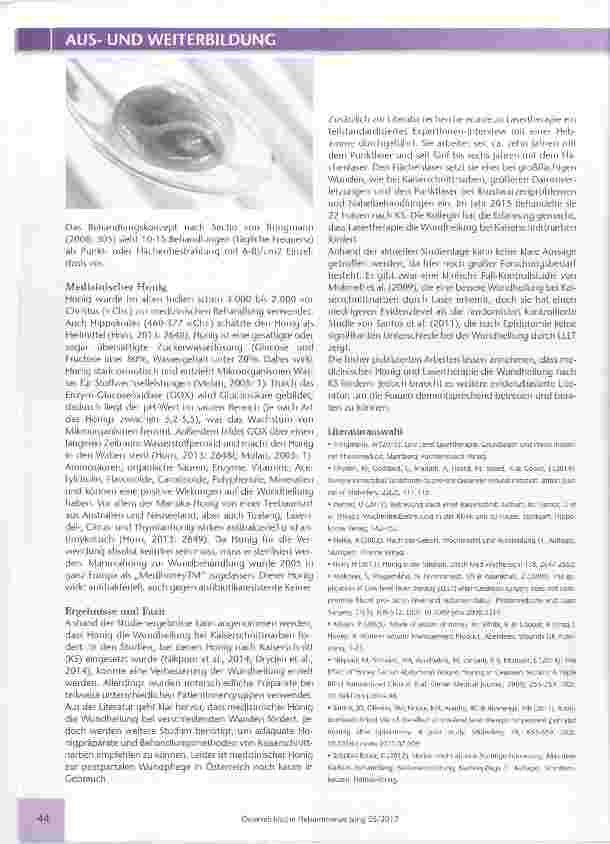 Vorschauseite 2: Fördern medizinischer Honig und Lasertherapie die Wundheilung von Kaiserschnittnarben?