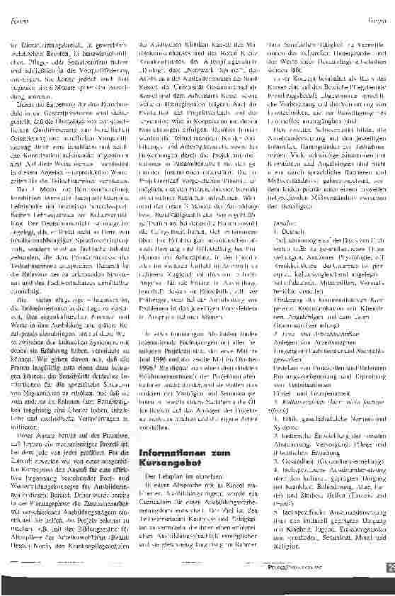 Vorschauseite 2: Vorqualifizierung ausländischer Frauen für einen Pflegeberuf