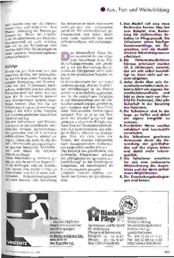 Vorschauseite 2: Qualitätsmanagement auf der Basis des gsh-Pflegemodells Grundlage einer erfolgreichen innerbetrieblichen Fortbildung