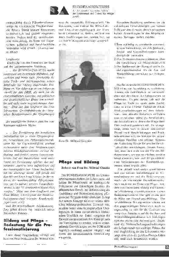 Vorschauseite 2: Offensiv und zukunftsorientiert - 25 Jahre Bundesausschuß der Länderarbeitsgemeinschaft der Lehrerinnen und Lehrer für Pflegeberufe - Festveranstaltung Pflege braucht Lehre(r)