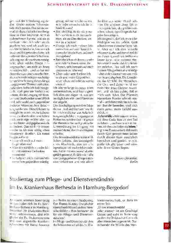 Vorschauseite 2: Der Hospiz-Kurs wurde mir zur echten Lebenshilfe Barbara Devantier gehörte zu den Teilnehmerinnen eines Kurses, der auf die Mitarbeit im Hospiz in Berlin-Zehlendorf vorbereitete