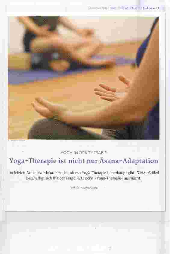 Vorschauseite 1: YOGA IN DER THERAPIE Yoga-Therapie ist nicht nur Asana-Adaptation