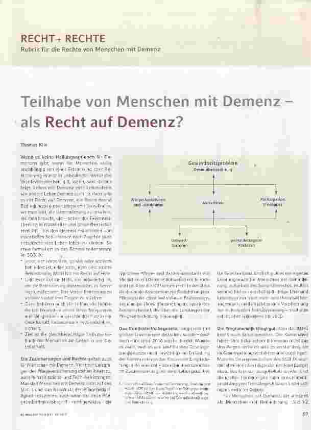 Vorschauseite 1: Teilhabe von Menschen mit Demenz -als Recht auf Demenz?