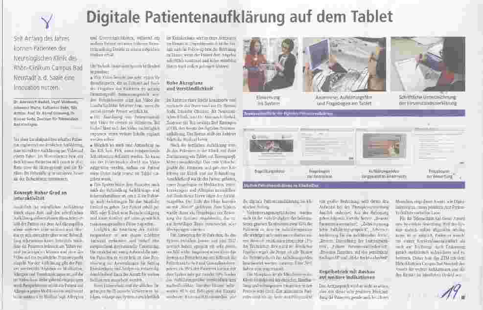 Vorschauseite 1: Digitale Patientenaufklärung auf dem Tablet