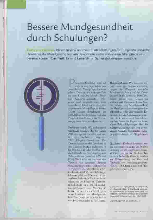 Vorschauseite 1: Bessere Mundgesundheit durch Schulungen?