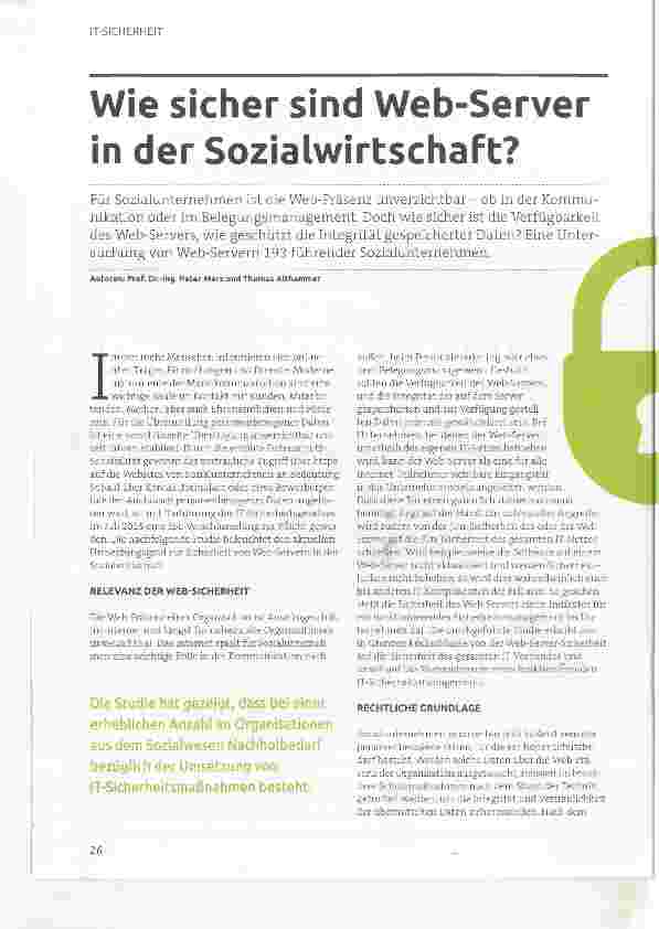 Vorschauseite 1: Wie sicher sind Web-Server in der Sozialwirtschaft?
