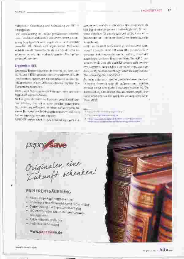 Vorschauseite 3: Rights Expression Languages (REL) in Gedächtnisinstitutionen