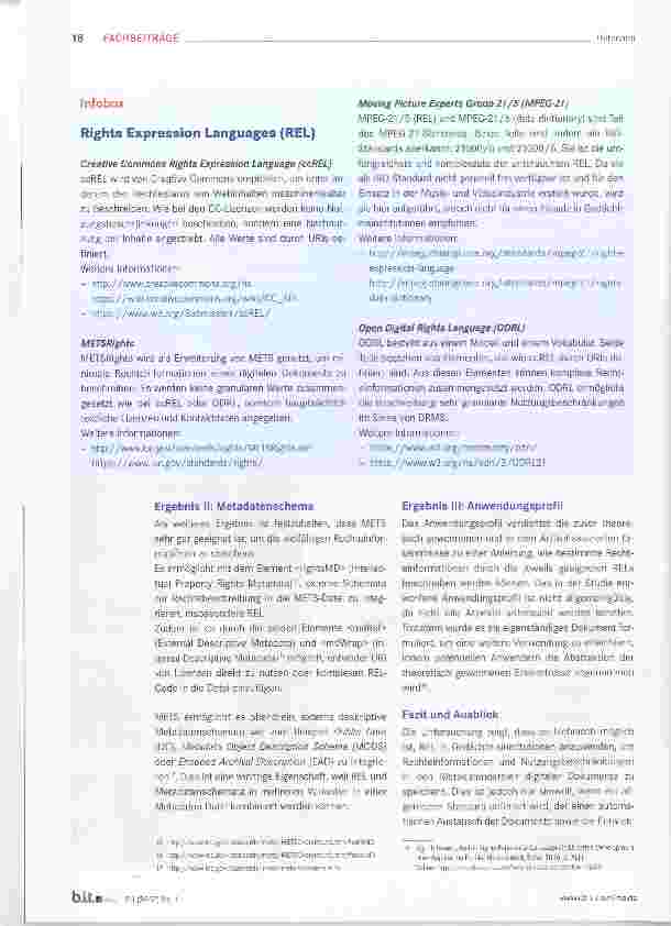 Vorschauseite 4: Rights Expression Languages (REL) in Gedächtnisinstitutionen