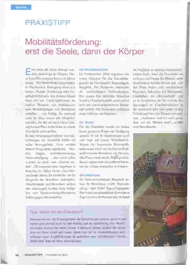 Vorschauseite 1: PRAXISTIPP Mobilitätsförderung: erst die Seele, dann der Körper