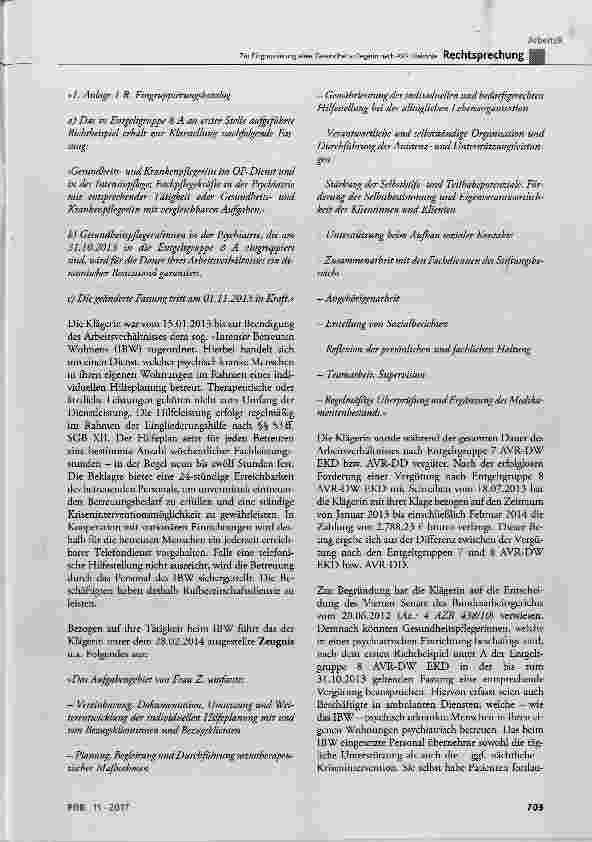 Vorschauseite 3: Zur Eingruppierung einer Gesundheitspflegerin nach AVR Diakonie